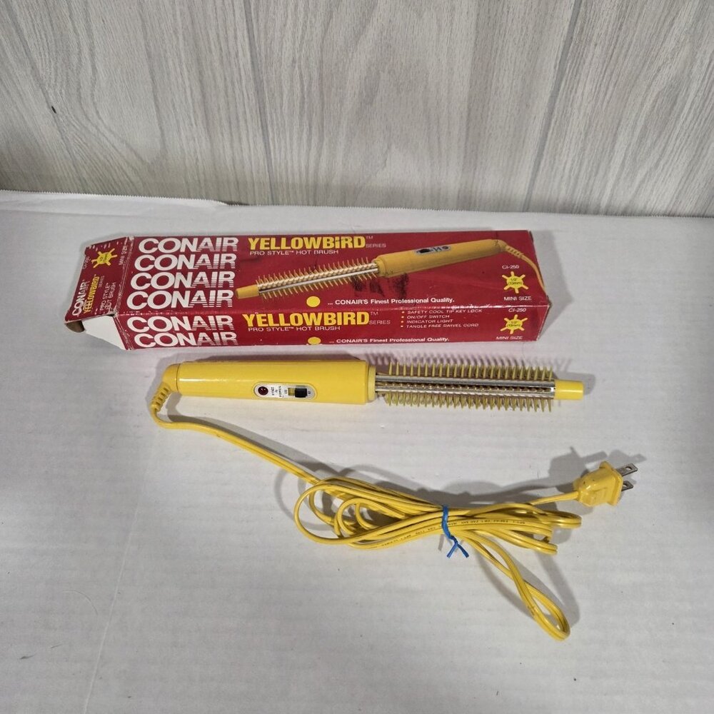 Vintage Conair Yellowbird Pro Style Hot Brush 1/2" Tested